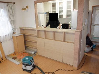 リビング側 工事の様子1